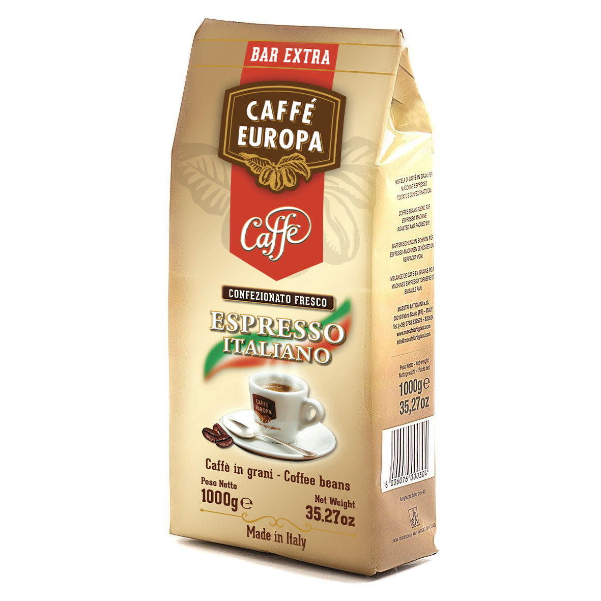 Caffè Europa - 250g Caffè Macinato per macchina Espresso 100% Arabica  Tostatura Artigianale