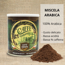 Carica l'immagine nel visualizzatore di Gallery, Caffè Europa - 250g Lattina Salva Aroma Caffè Macinato per Espresso 100% Arabica