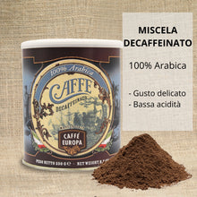 Carica l'immagine nel visualizzatore di Gallery, Caffè Europa - 250g Lattina Salva Aroma Caffè Macinato Decaffeinato 100% Arabica