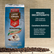 Carica l&#39;immagine nel visualizzatore di Gallery, Caffè Europa - 1kg Caffè in Grani miscela Decaffeinato
