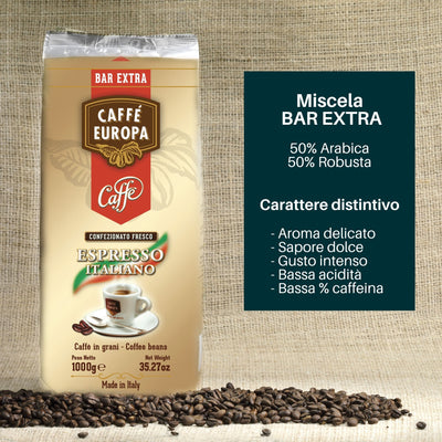 Caffè in chicchi Miscela Bar Extra 50 Arabica 50 Robusta Caffè Europa