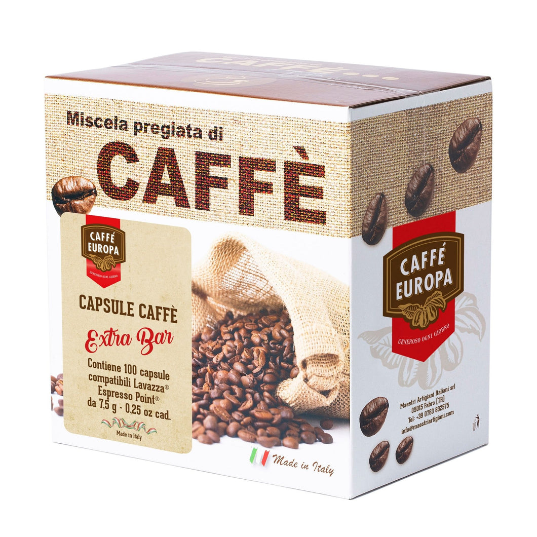 Caffè Europa - 100 Capsule Caffè Extra Bar compatibili Lavazza®* Espresso Point®*